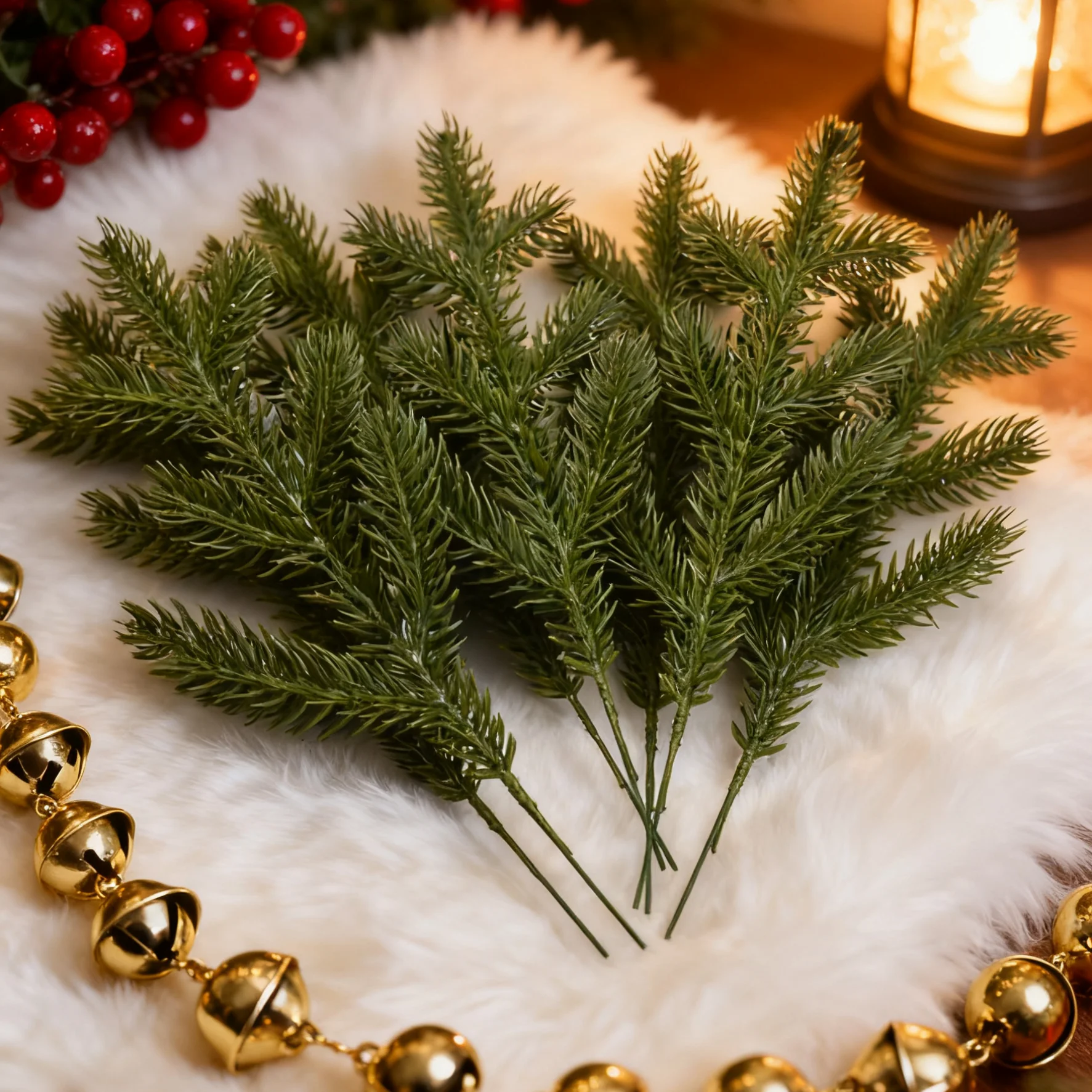 5/10 stücke Künstliche Pflanzen Kiefer Weihnachtsbäume Hause Schlafzimmer Vase Füllstoffe Heißer Verkauf Kränze Outdoor Garten Decor Hochzeit Zubehör – Detail 1