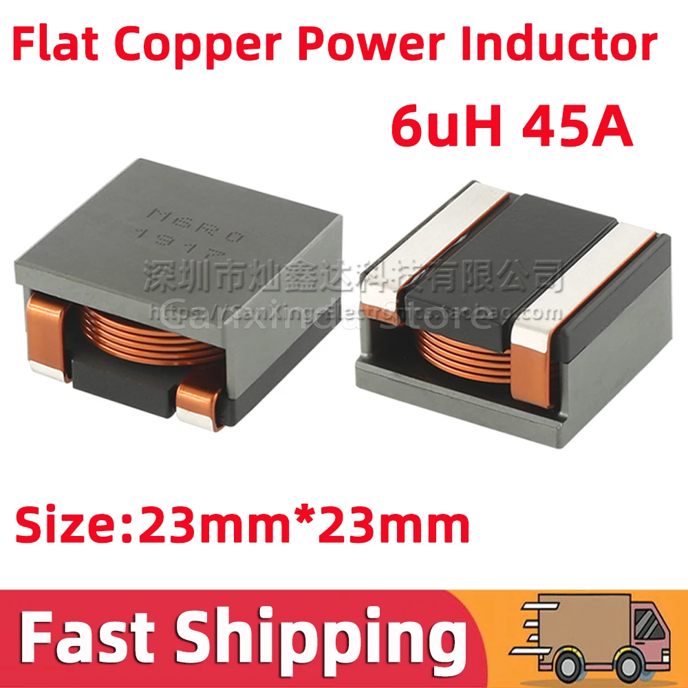 2pcs M6R0 SMD SMT Moulding Shield Power Inductor Inductance 6uH 45A High Current Flat Copper Coils Filter