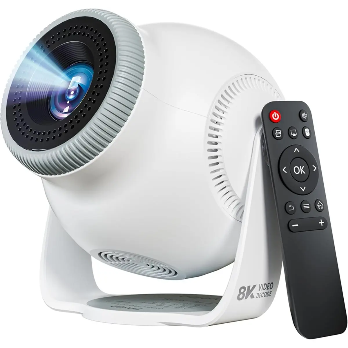 （2026 SUMMER）Mini Projector 1080P Full HD, 480 ANSI Lumen, Android 14, 8K Decoding, WiFi 6, Bluetooth 5.4, 180° Rotation Us Plug