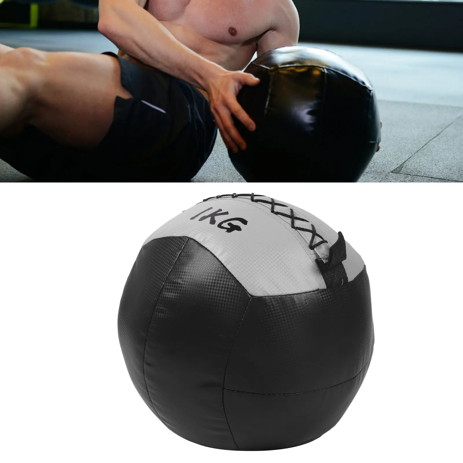 Weighted Wall Ball 2.2lb 1KG PU Leather Soft Exercise Fitness Weight Ball For Strength Stretch Training