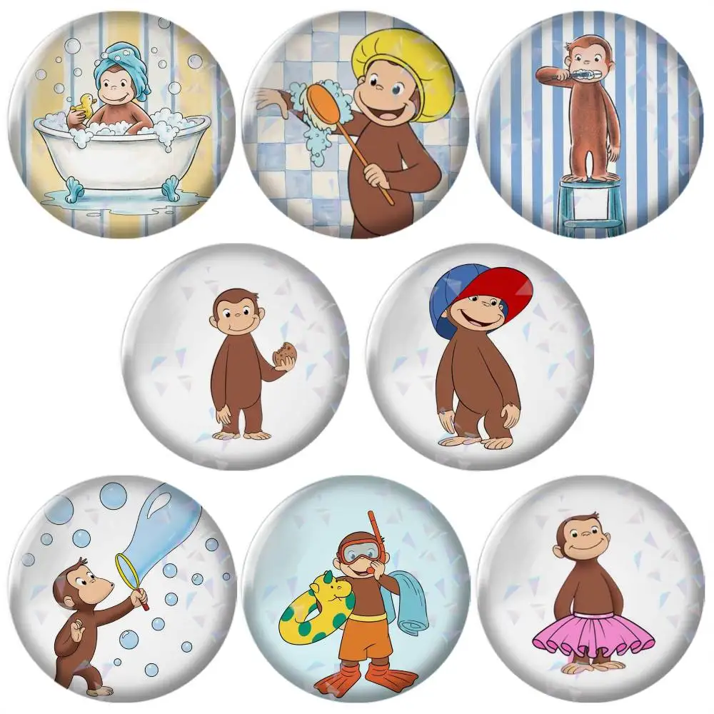 Curious George-e Monkey-y Brooch Metal Decorative Brooch Pins for Backpack Clothes Jacket Accessories,Souvenir.
