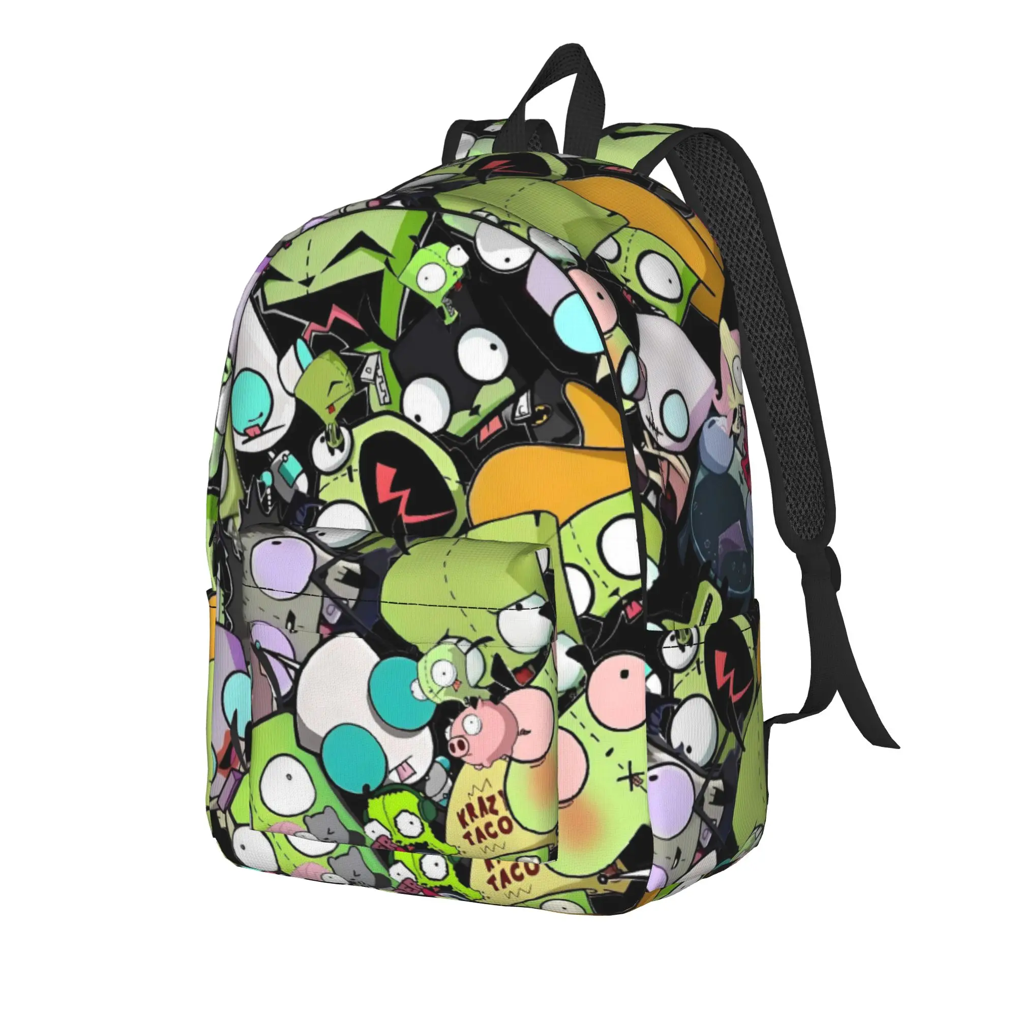 Invaders Zims Movie Backpack  Daily Backpacks Boy Girl Streetwear School Bags Custom Print Rucksack