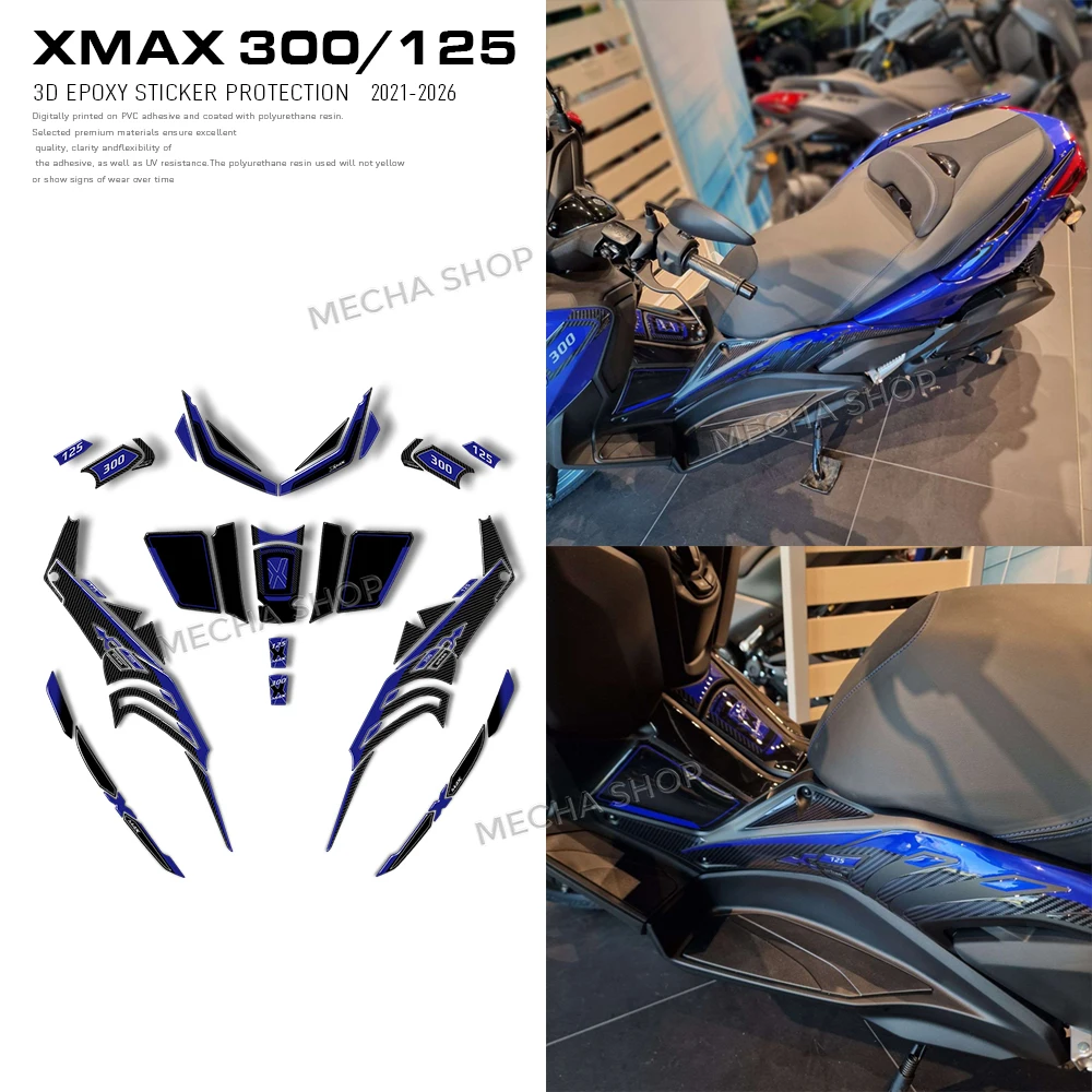 

3D Epoxy Decal Protection Kit Motorcycle Sticker For XMAX300 X MXA 125 2023 2024 2025 2026