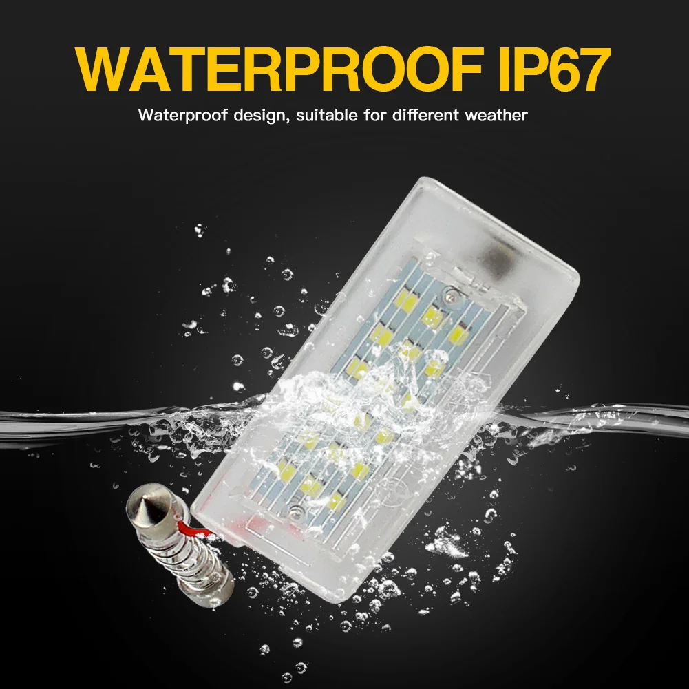 2 قطعة اكسسوارات السيارات لوحة ترخيص مُضاء لسيارات BMW X5 E53 99-06 X3 E83 03-09 سيارة الديكور مصباح خطأ مجاني Canbus الأبيض 6000K #6