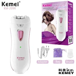 Kemei-Body Scraping Shaver para Lady, KM-290R, Navalha Feminina, Removedor De Cabelo, Multifuncional Epilater