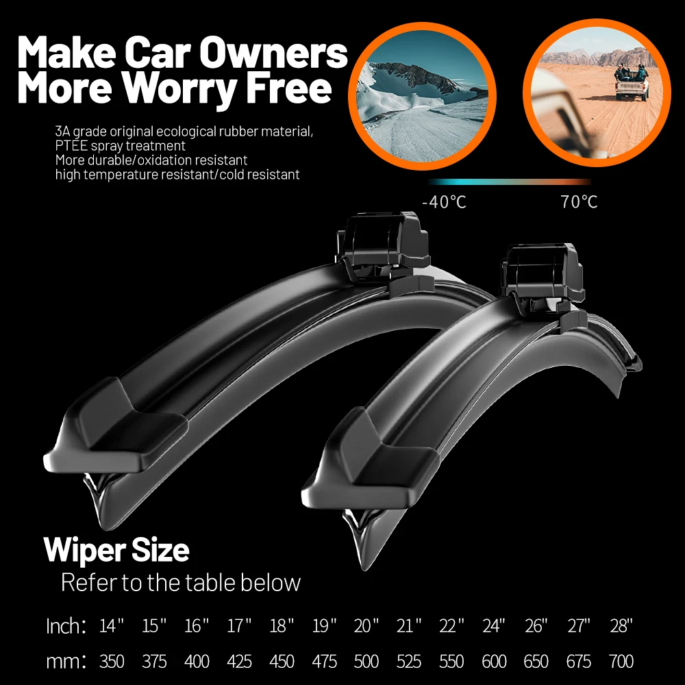 Wiper Front Wiper Blades For Peugeot 206 2001 2002 2003 2004 2005 2006 Windshield Windscreen Front Window 26\