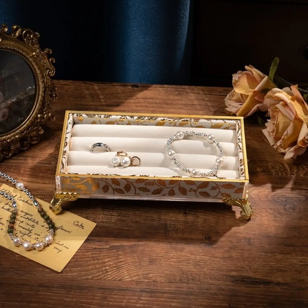 벨벳 쥬얼리 디스플레이 스탠드 다기능 빈티지 쥬얼리 트레이 홀더 데스크탑 스토리지 팔찌 목걸이 쥬얼리 주최자