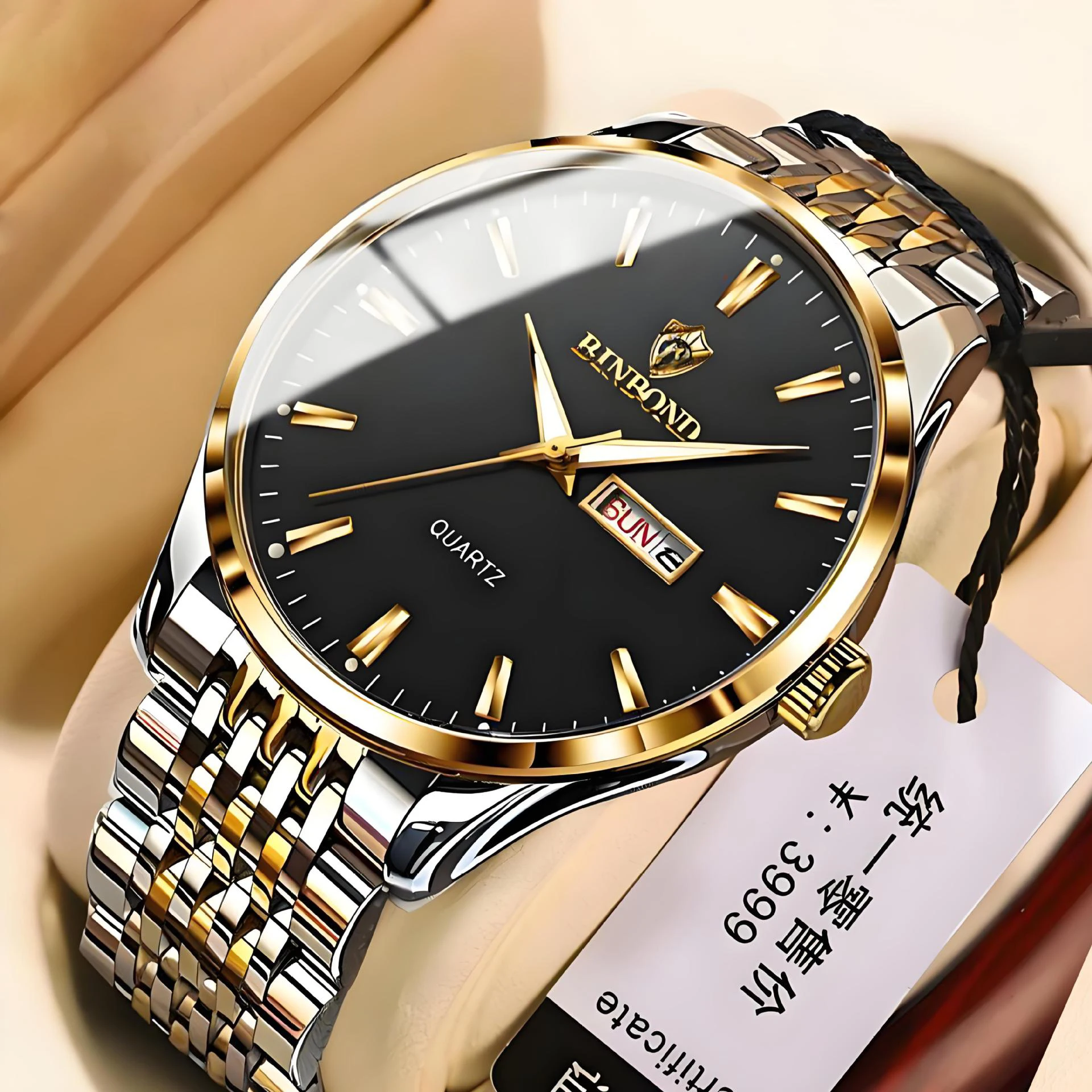 

UTHAI CQ458 Новые модные и модные мужские часы, водонепроницаемые кварцевые часы со светящимся календарем, деловые часы в подарок, часы для мужчин