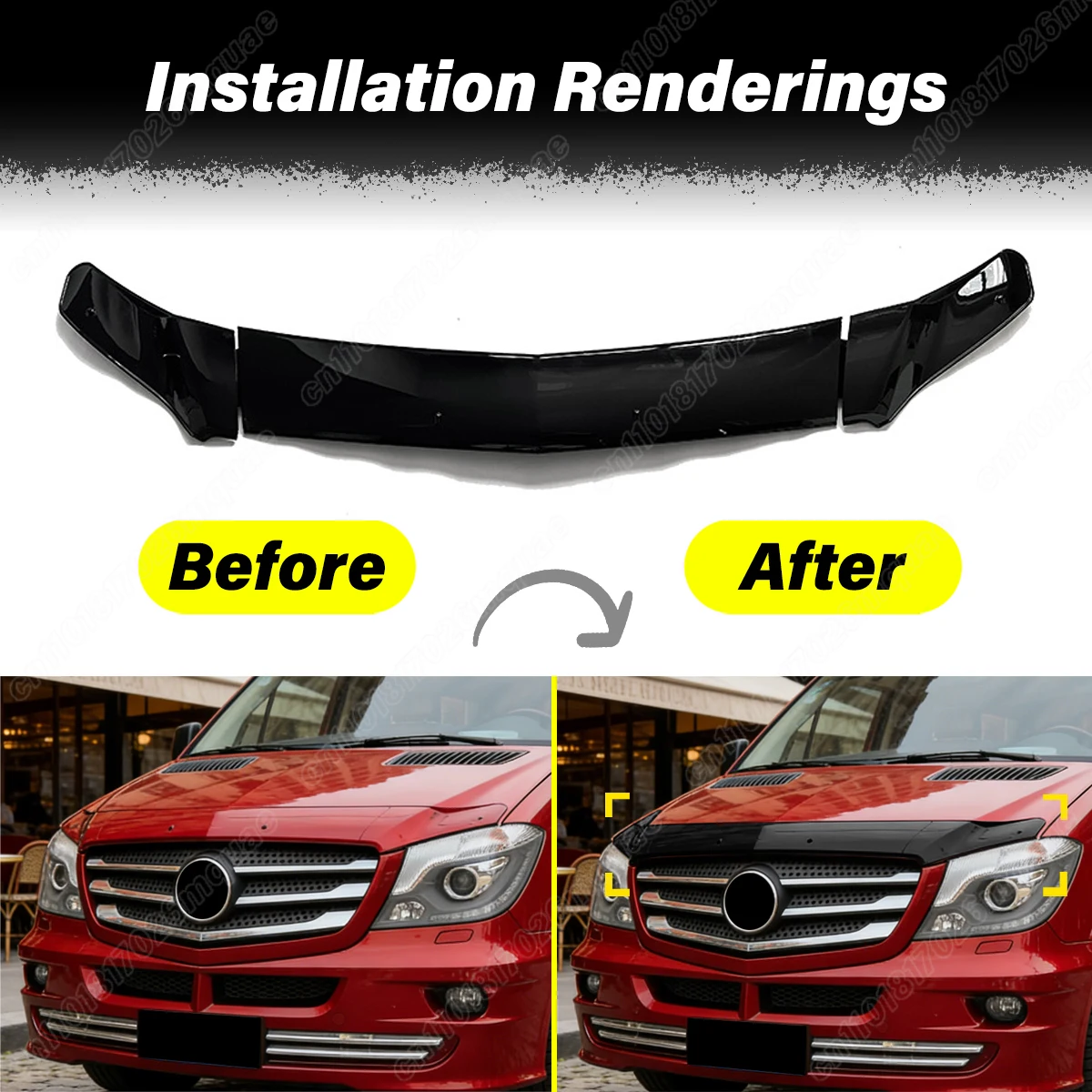 For Mercedes-Benz Sprinter W906 2014 2015 2016 2017 Automobile Front Hood Trail Armor Hood Modification Decoration Accessories