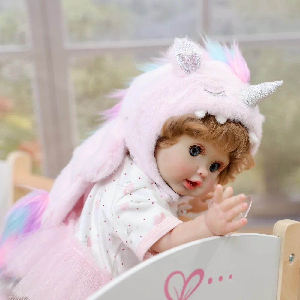 Cloveray الأصلي 18 بوصة واقعية تولد من جديد دمية طفل لطيف يونيكورن مجموعة دمية الفينيل عالية الجودة اليدوية محاكاة لعب هدايا الاطفال #2