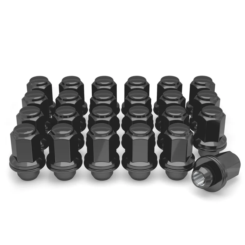 

M12 x 1.50 Black Chrome Lug Nuts with Washer for Toyota Lexus, 24 Pack