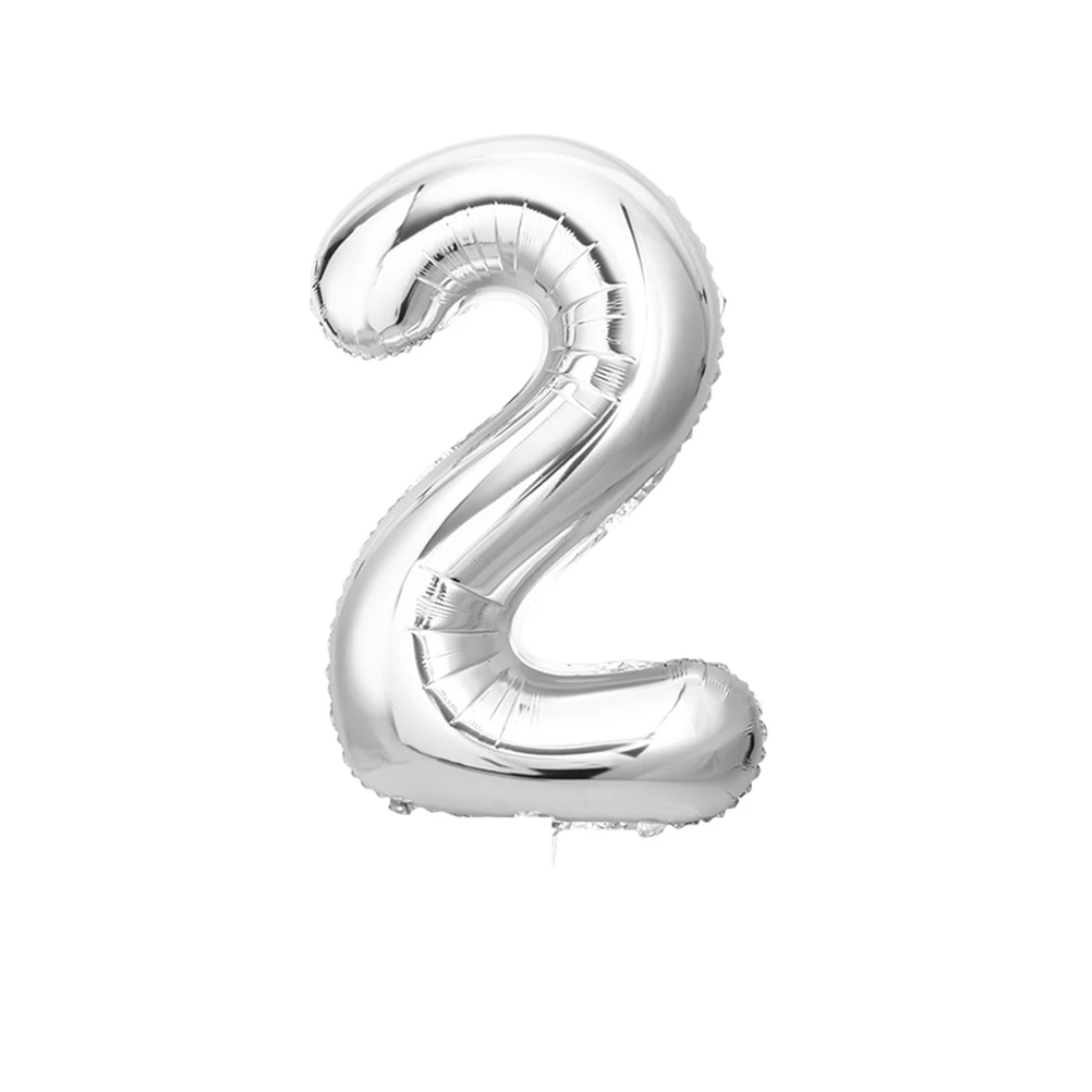 

10 Pcs Foil Number Balloons Aluminum Decorations Silver Balloons for Birthday Wedding Holiday Events School
