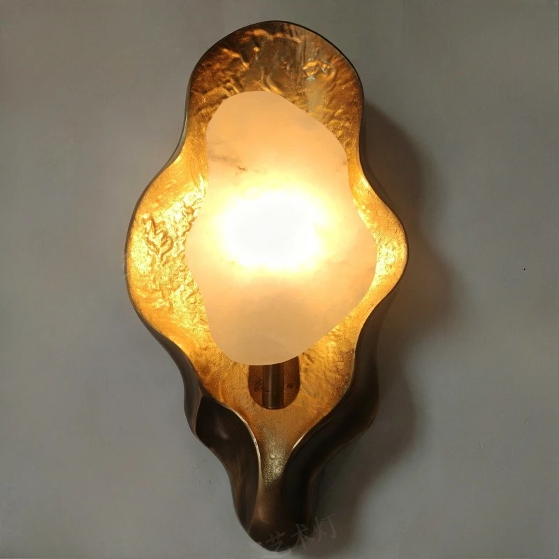 Japanese Designer Wall Lamp Cloud Stone LED Wall Sconce Living Room Corridor Hotel Lobby Luxury Background Decoration Wall Light