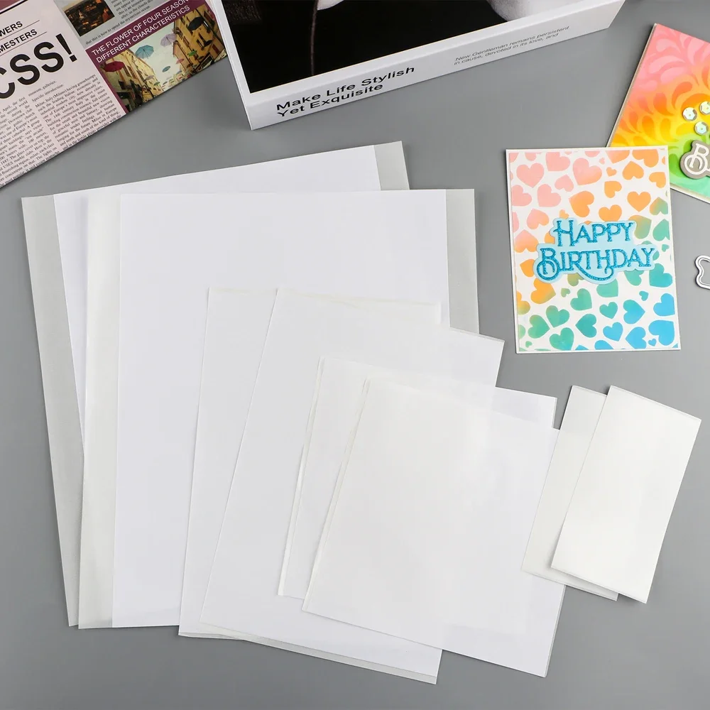 10 Teile/satz Klare Doppelseitige Klebeblätter Klebebahn Blatt Klebrige Folie für Kunst Handwerk Fotoalben Kartenherstellung Liefert