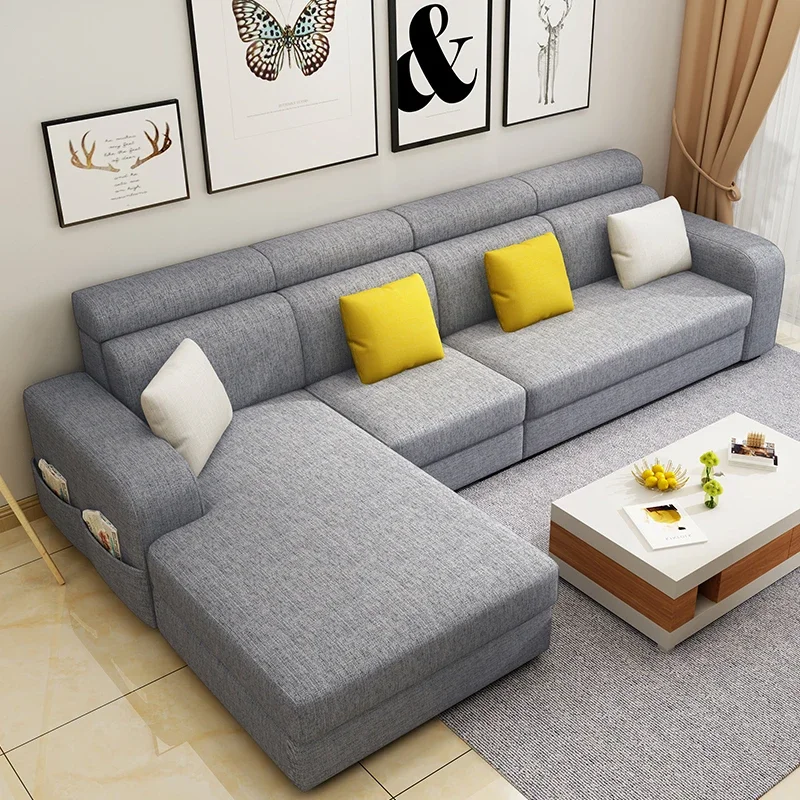 Quanyou fabric sofa combination, removable and washable small apartment, princess living room, simple and modern