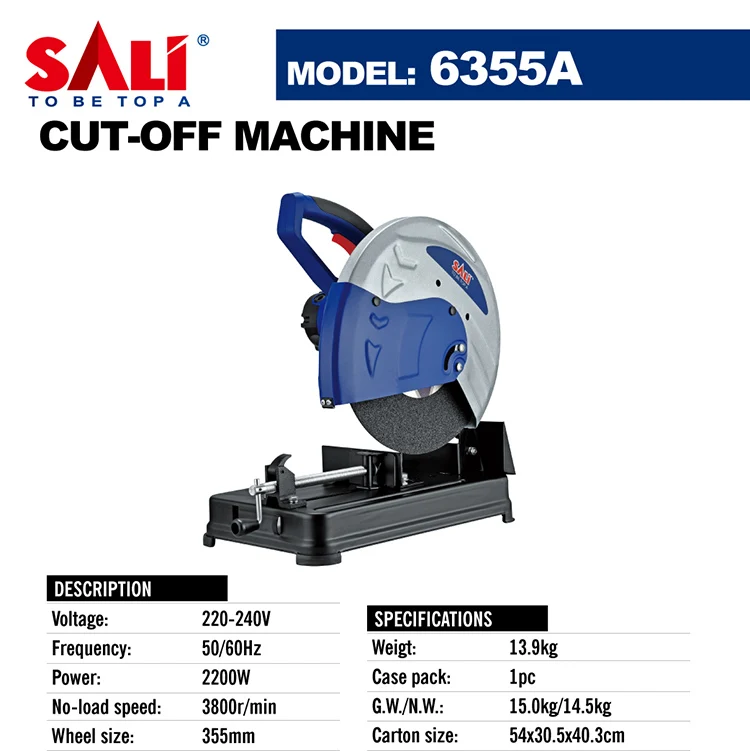 SALI-355A rapduty Électrique Coupez la machine 355mm 2200w avec l'acier de coupe de meule