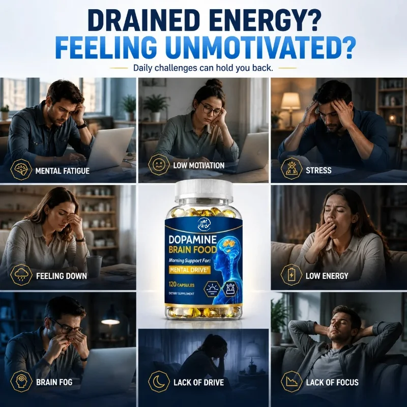 Dopamine Brain Food Supplement, Support Brain Health, Mental Drive, Focus & Concentration, Positive Mood, Clarity & Motivation