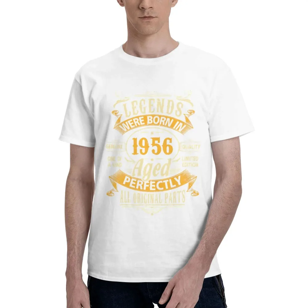 Summer Legends Were Born in 1956 Vintage 70 Birthday Amazing Casual Tee Shirt Short Sleeve Round Neck Pure Cotton T-Shirt