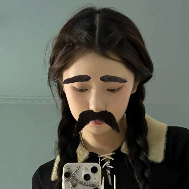 Fake Beards Mustaches Fake Eyebrows Halloween Costume Accessories for Women Men Dropshipping