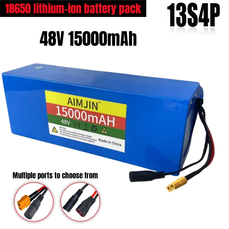 New 13S4P 48V 15AH 18650 Lithium Battery with BMS  For Scooter Double Wheel Vehicle Balance Car Parts rechargeable battery