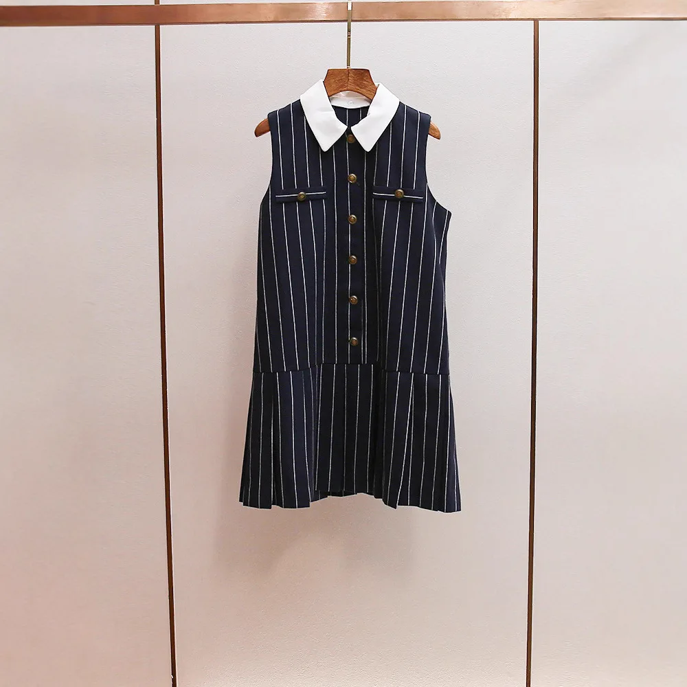 

Жилет MaSande Autumn New Sle, свободный, с цветными полосками в стиле французского кэжуал, с воротником-стойкой, плиссированный, для женщин, для повседневной носки