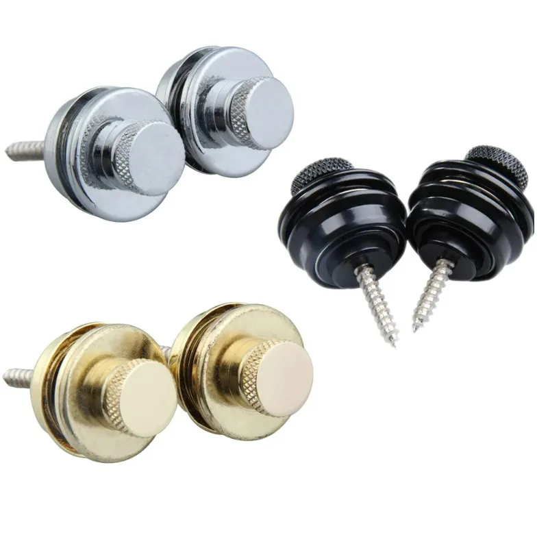 

2pcs Electric Guitar Straplock Zinc Alloy Bass Safety Straplocks Flat Head Non-slip Replacement Musical Instrument Accessories