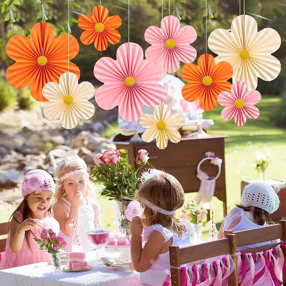 10 Stück Papierblumen-Dekorationen, Party-Papierfächer, florale Pom Poms, florale Hintergrunddekoration für Hochzeiten, Geburtstagsfeiern, Dekorationen – Detail 13