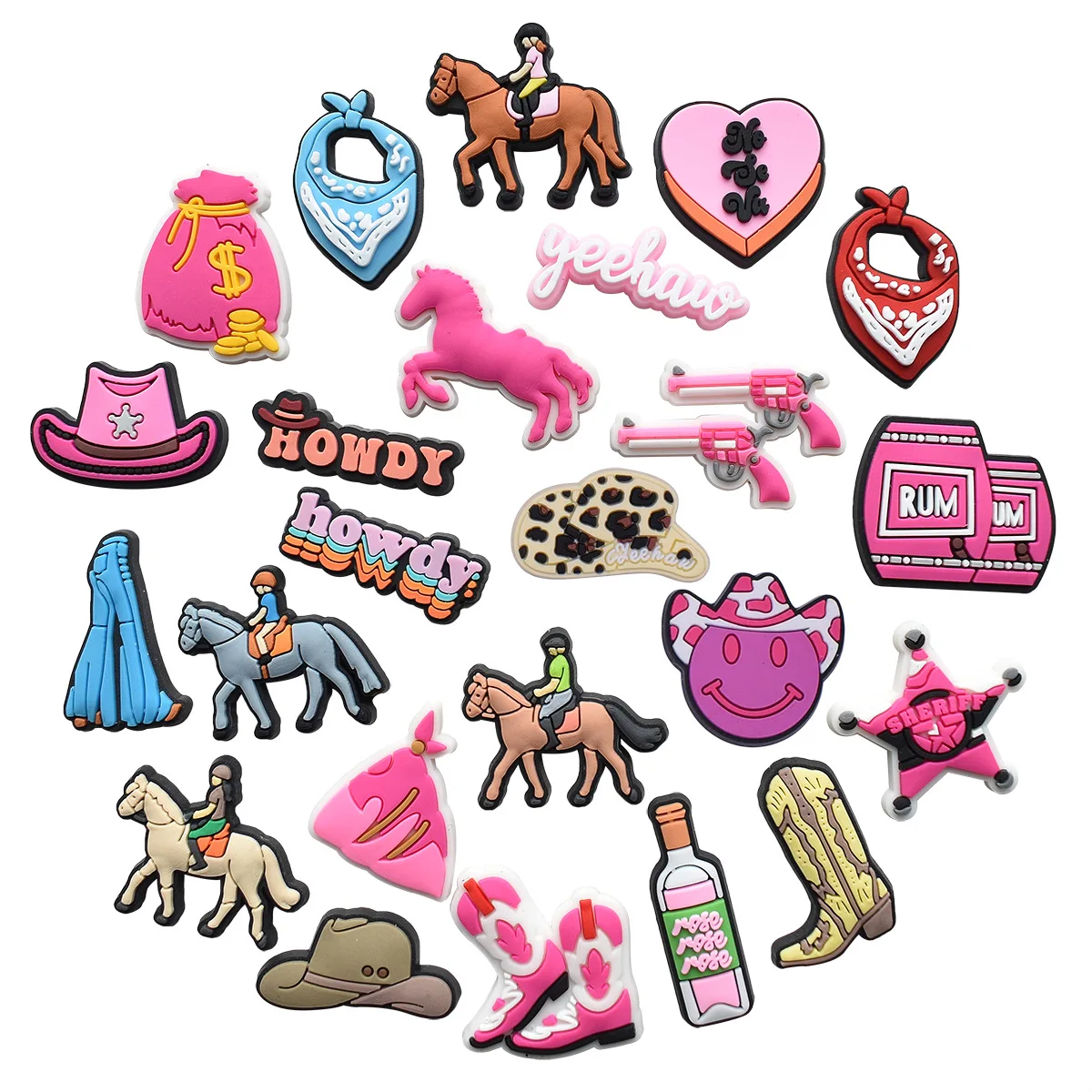 new cow boy seires 2024 shoe Charms Garden Shoe Decorations fashion carton Buckle for clog Accessories Wristband DIY