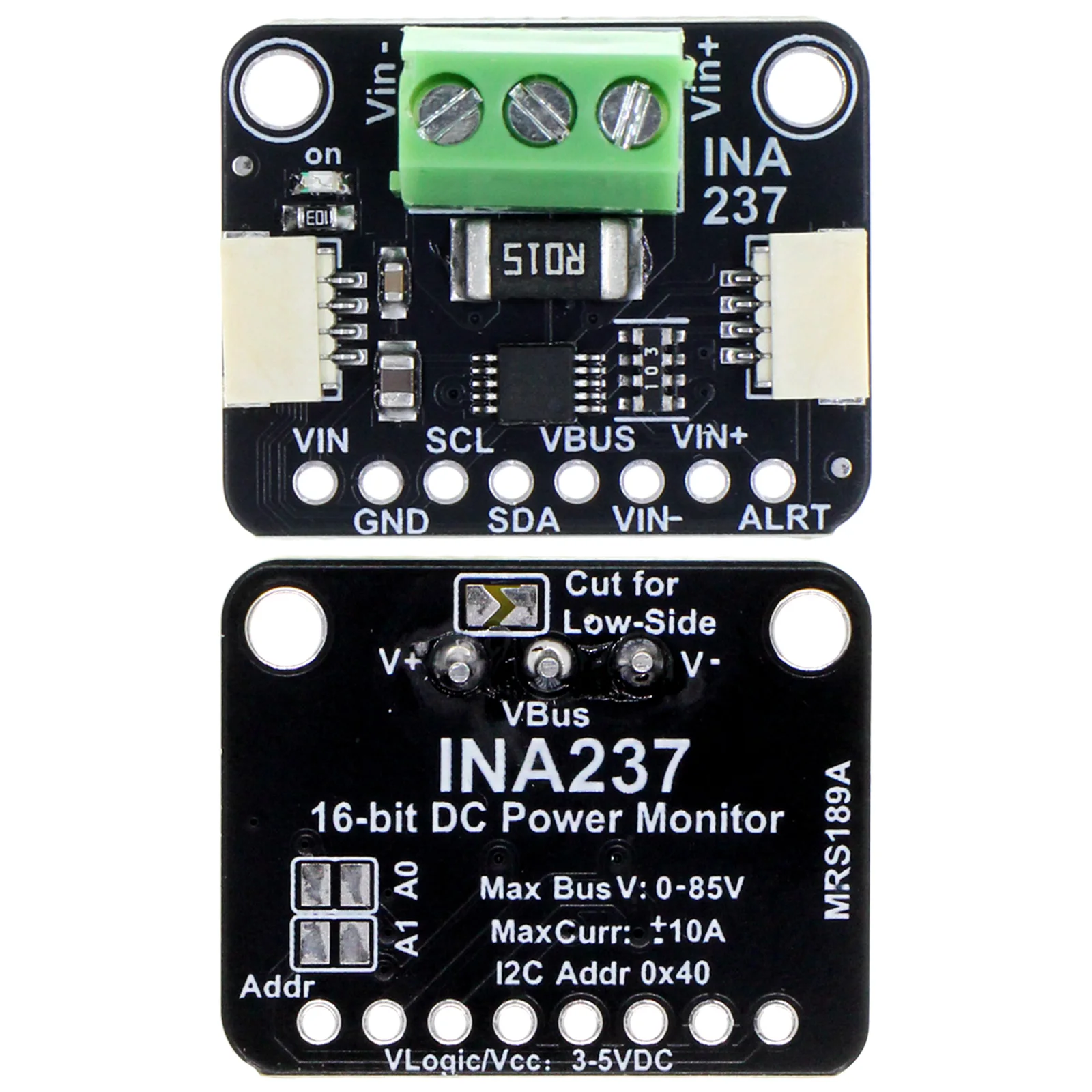 INA237 85V 16-Bit High Precision Current Power Monitor Module STEMMA QT Qwiic I2C 10A ADC Sensor Board