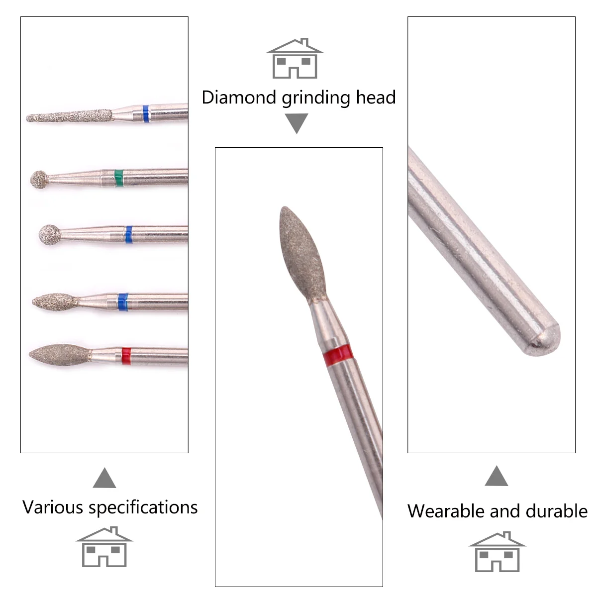 

5 Pcs Grinding Head Nail Tool Lightweight Durable Manicure Smooth Polisher Shaping Supplies Easy Storage Practical Use
