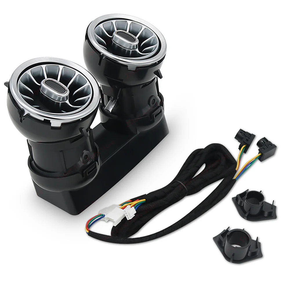 Rear LED Air Vents For Mercedes Benz W205 W213 X253 W222 W463a C GLC Class Car 3/64 Colour Turbine Outlet Nozzle Ambient Light