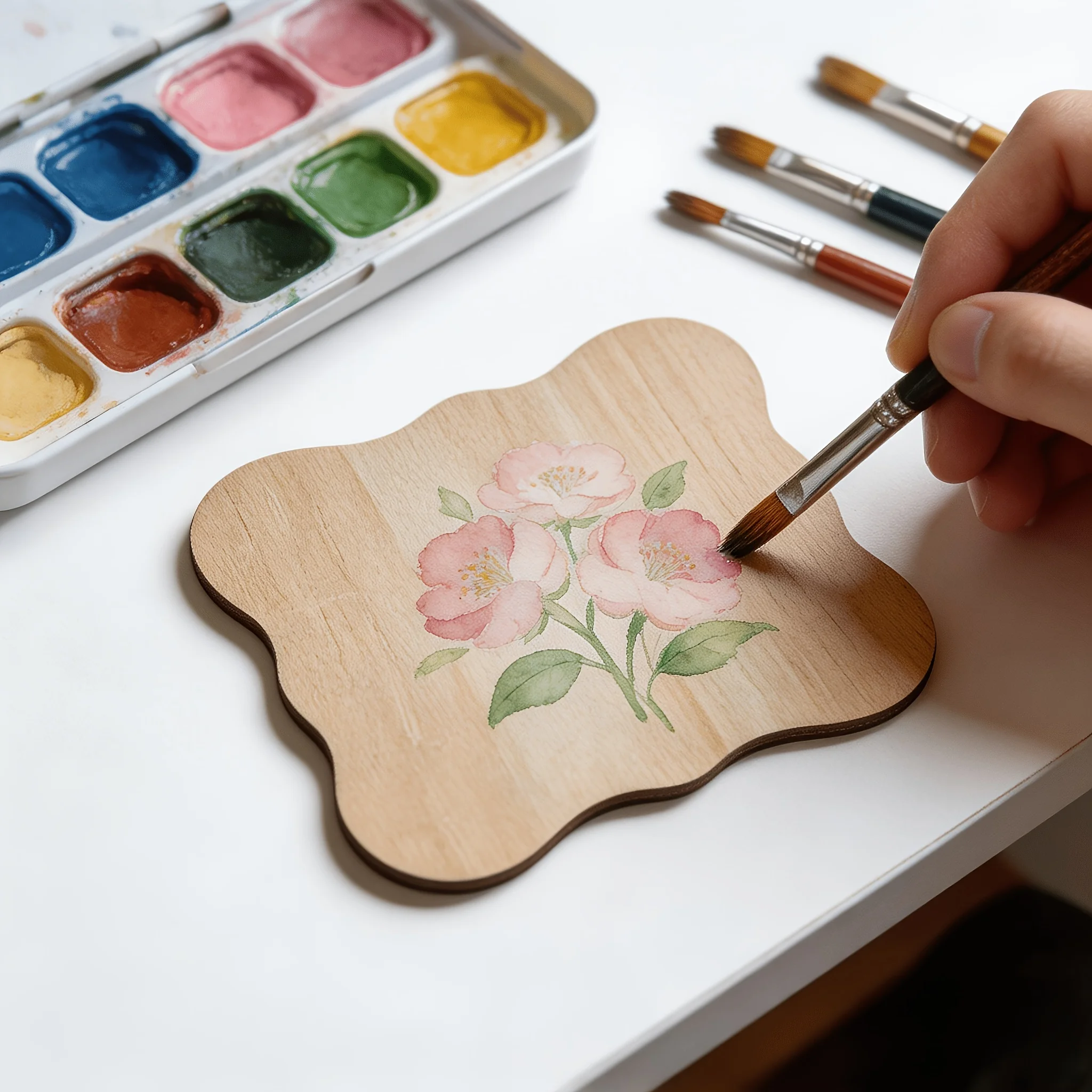 8Pcs Unfinished Irregular Wooden Cutouts Blank Wood Boards DIY Graffiti Painting Craft Supplies