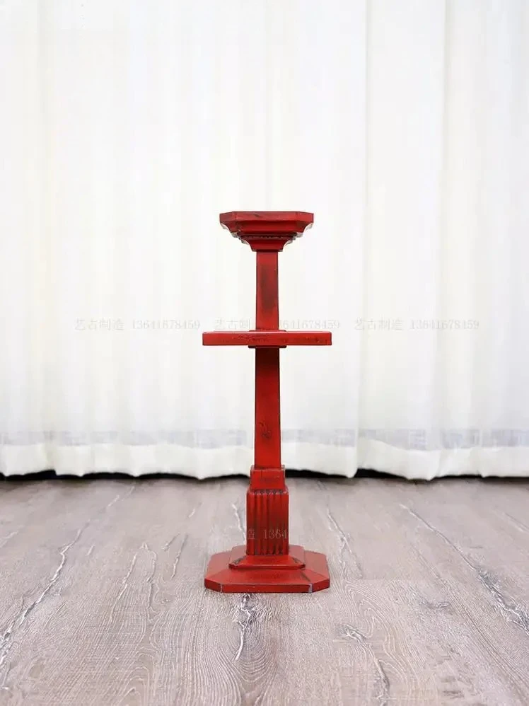 Retro solid wood nostalgic small flower stand soot several modern style decorative racks