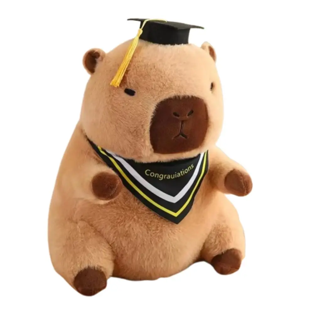 Capivara graduado capivara bonecas de pelúcia simulação pano boneca capibara anime brinquedo fofo macio 30cm/40cm capivara boneca de pelúcia