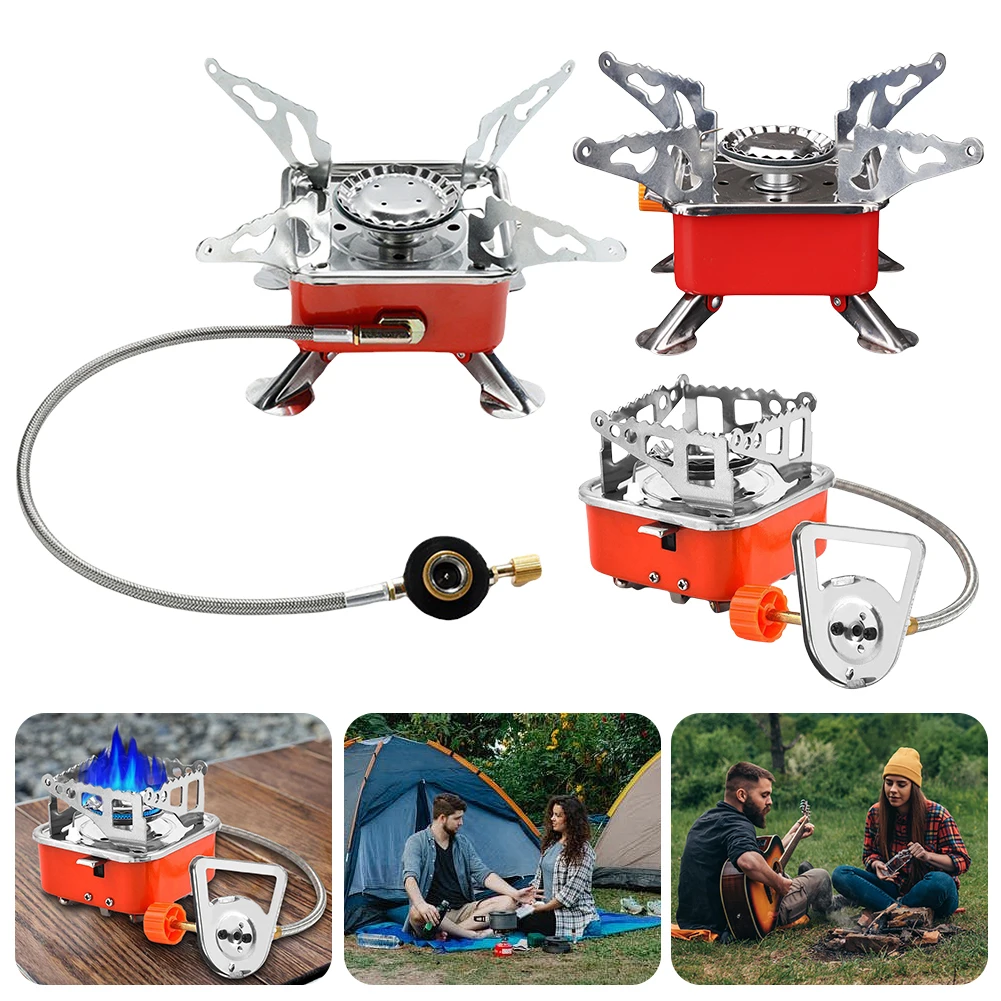 Mini Camping Gas Stove Ultralight Foldable Camp Stove Outdoor Gas Tank Stove for Backpacking Camping Hiking Picnic