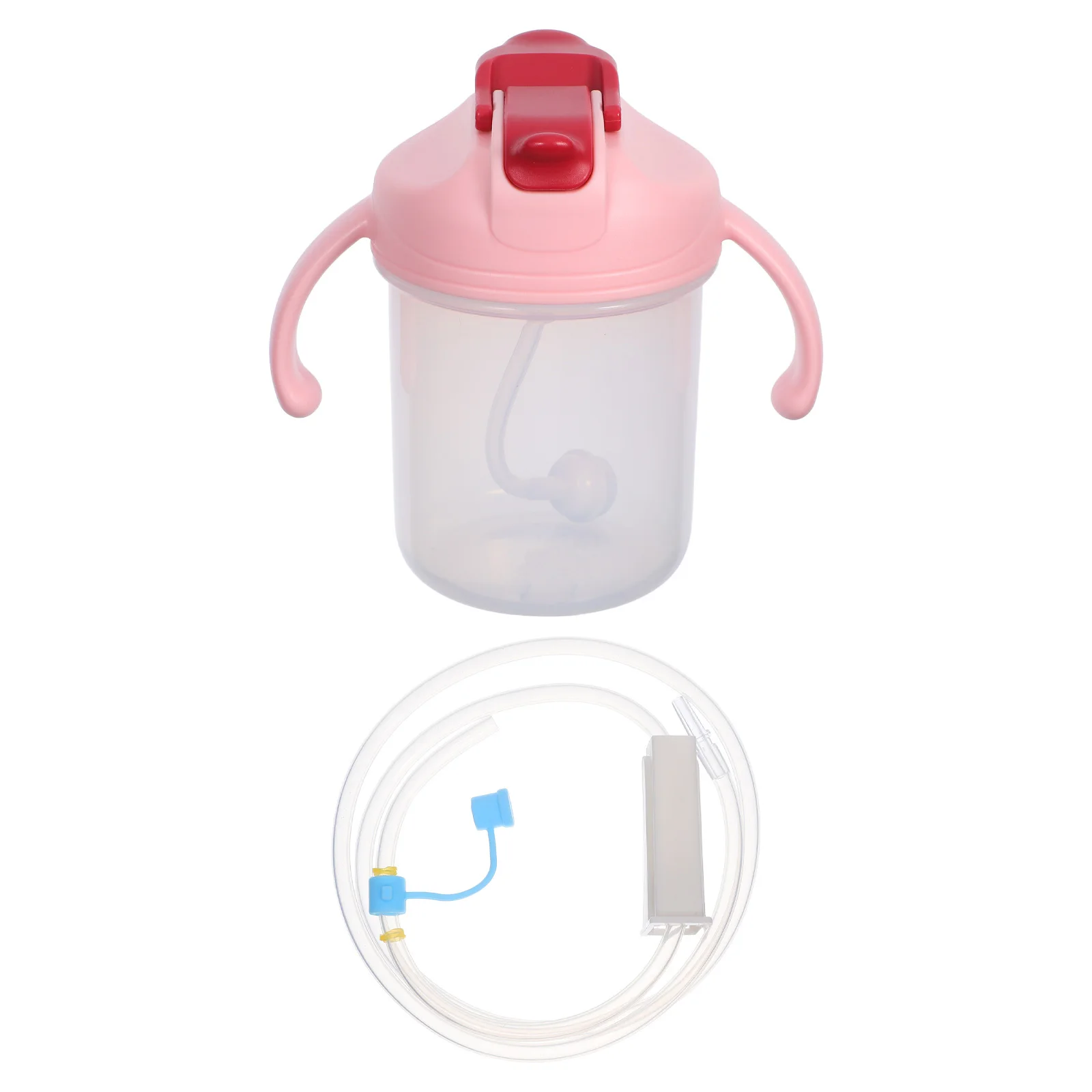 

300ml Nursing Straw Cup Elderly Anti Aspiration Leakproof Design Easy Grip Handle Graduated Markings Liquid Feeding