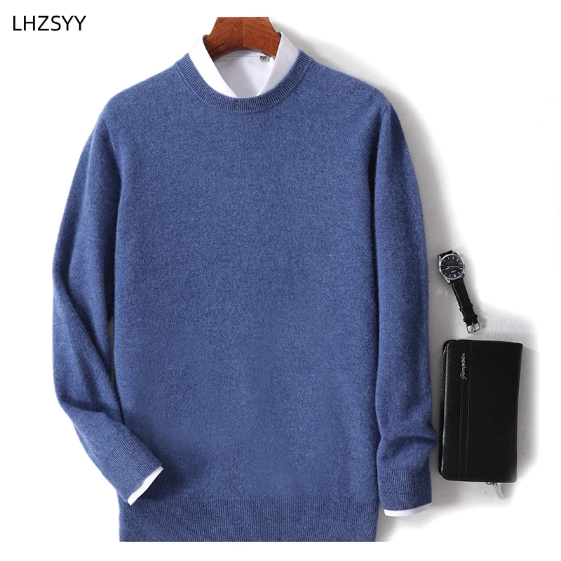 LHZSYY First-Line Ready-To-Wear Men's Cashmere Sweater Autumn Winter New O-Neck Pullovers Loose High-End Knit Shirt Casual Tops