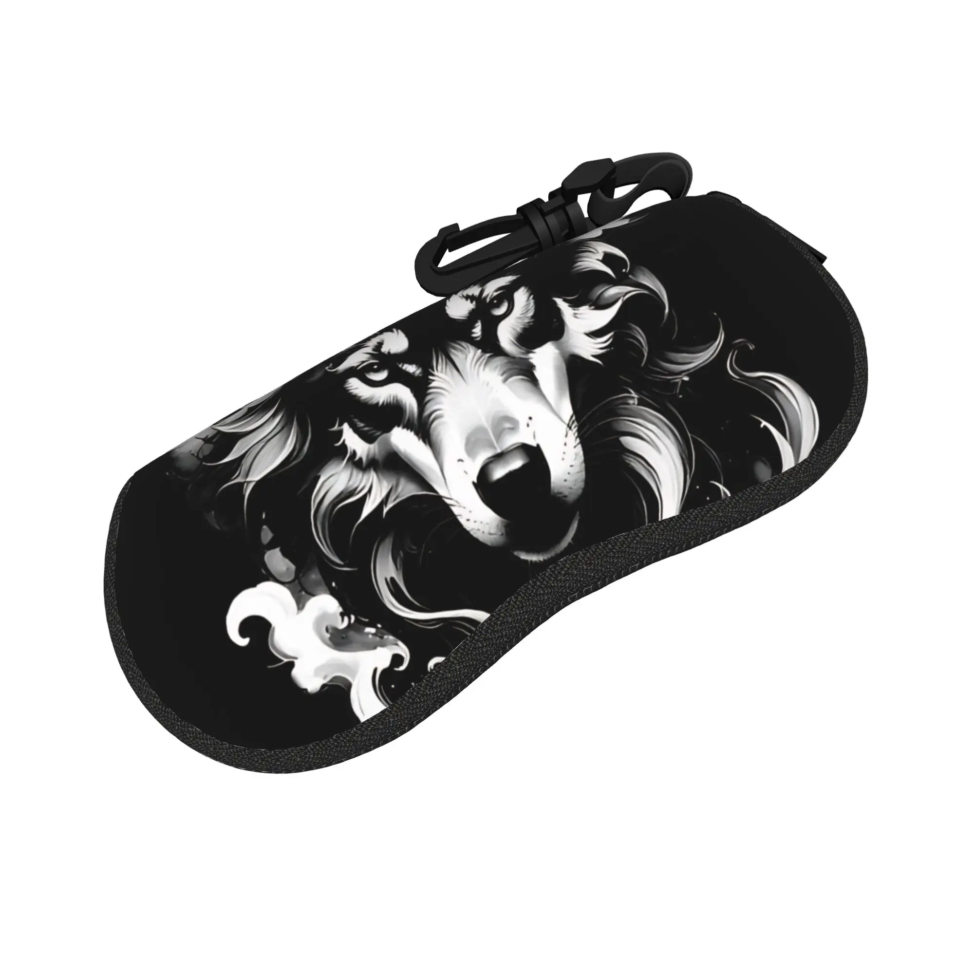 Wolf Animal Glasses Case Men Women Anti-Fall Zipper  Eyewear Box Sunglasses Box