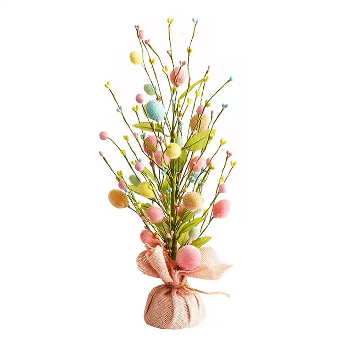 ABZF 2026 Easter Egg Tree with Delicate Ornaments Colorful Easter Decorations Tabletop Decor Artificial Plant Wedding Gift