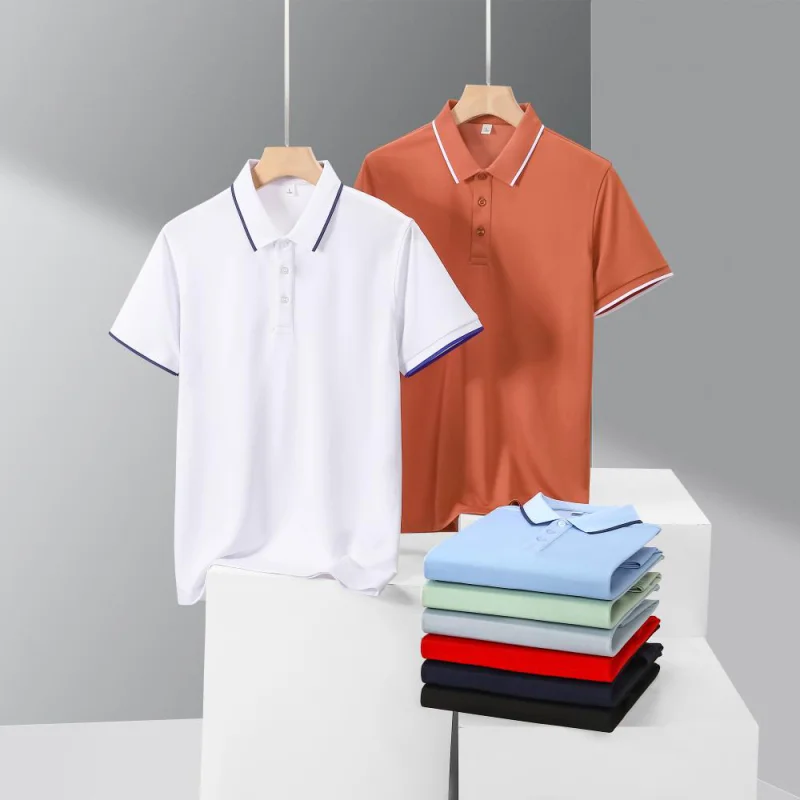 Summer short sleeved T-shirt printed with logo embroidery logo polo shirt lining personalized design shirt clothes - Image 3