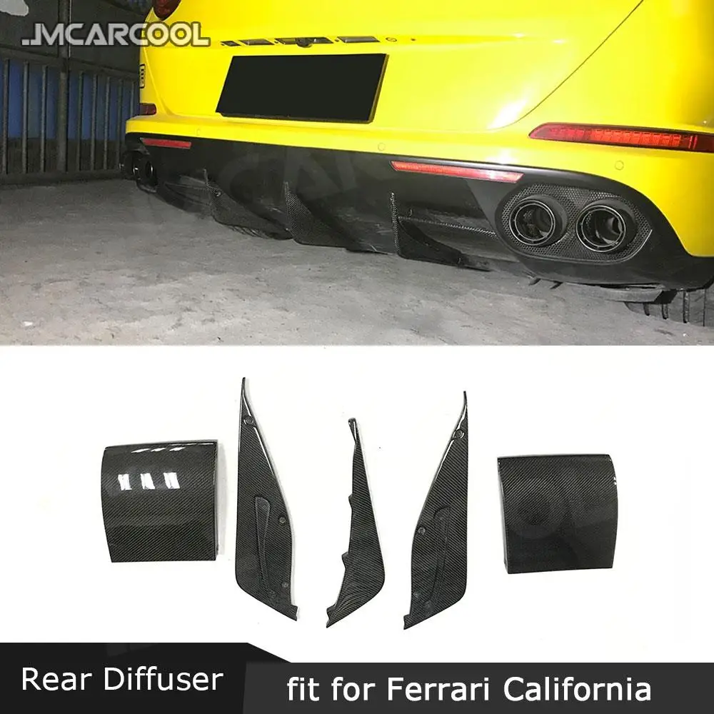 

JMCARCOOL Carbon fiber Rear bumper Diffuser FRP Black Rear Bumper Skirts for Ferrari California 2015 Auto Car Decoration