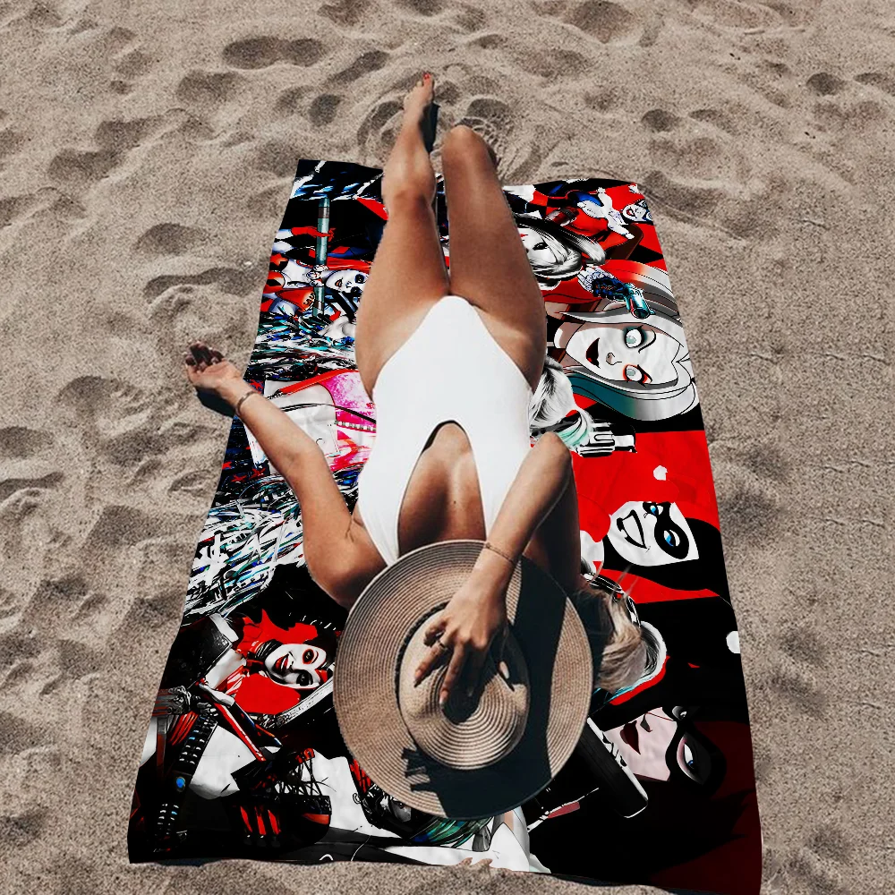 H-Harley Q-Quinn Towel Microfiber Beach Towel Absorbent Quick dry Soft Yoga Swimming Resort Mountain Climbing Towel