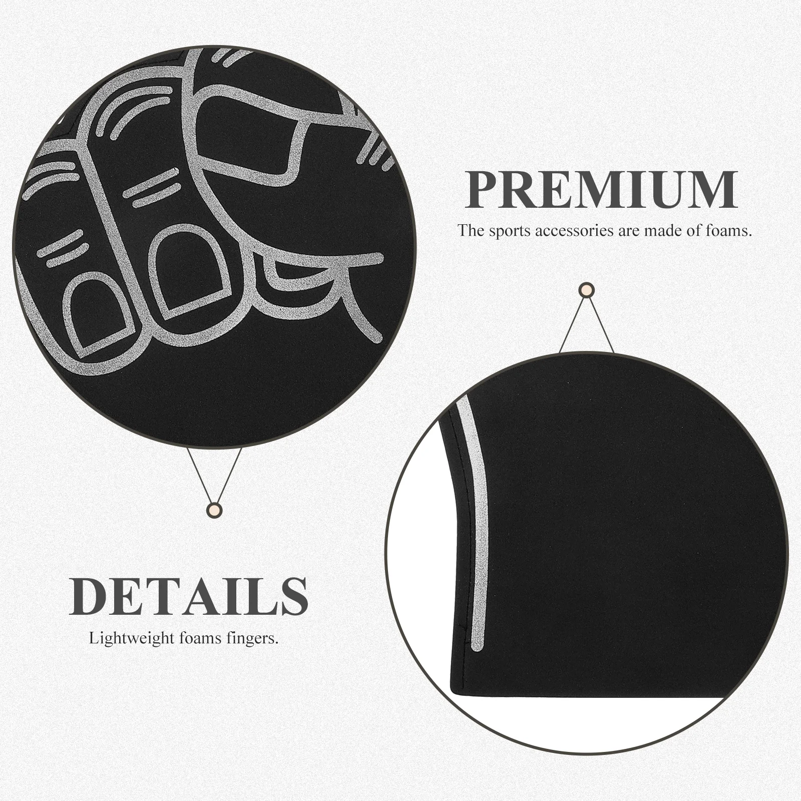 

3Pcs Black Finger Cots Cheering Hands Foams Finger For Sports for Sports Party Noisemaker Cheerleading Props Lightweight Fun