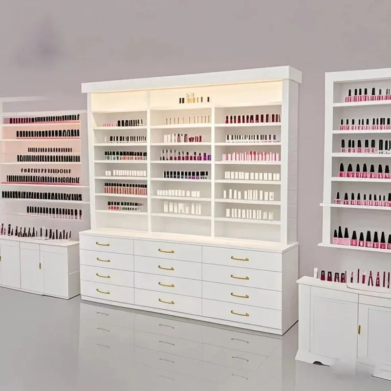 Manicure Shop Skincare Accessories Display Cabinet Customized Cosmetic Display Cabinet Beauty Salon Display Cabinet Nail Polish