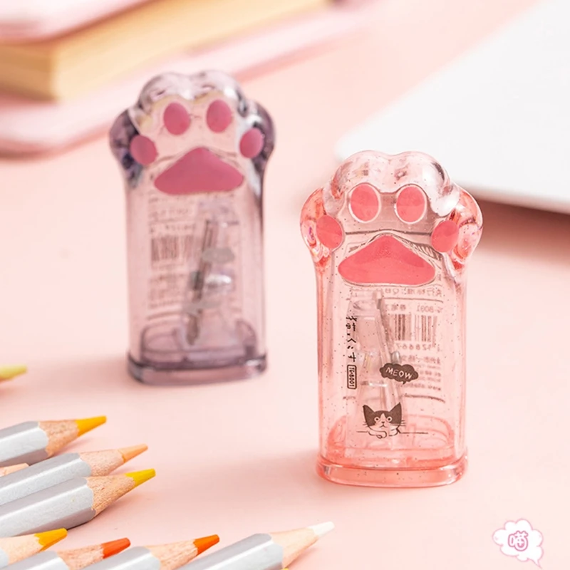 Màu Hồng Đáng Yêu Cho Mèo Paw Mài Mini Bút Chì Mài Phù Hợp Với Bút Chì Gỗ (6-8 Mm) dành Cho Bé Trai Bé Gái Trẻ Adul