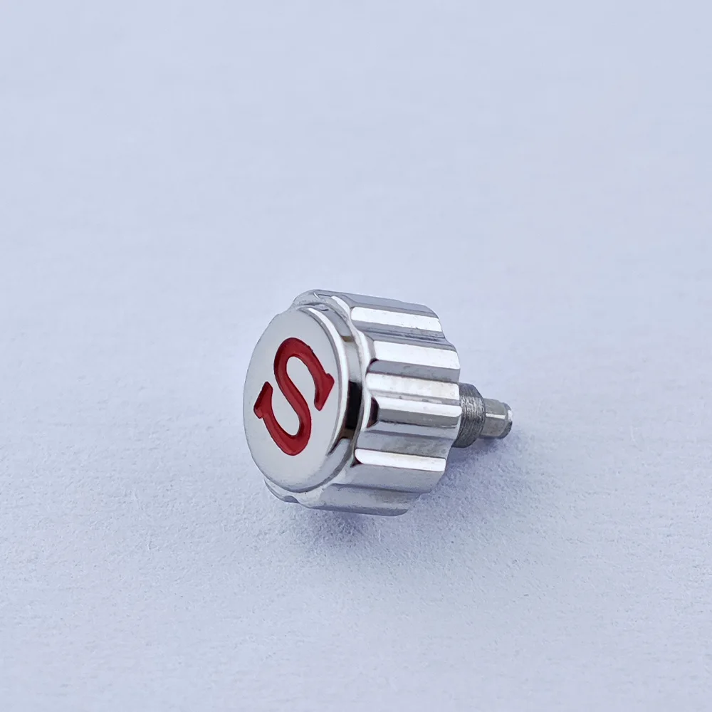 ねじ込み式リューズケース シルバー/ブラック 交換用時計リューズ刻印「S」サイン nh35/36 ムーブメントに適合 3 スタイルエンクロージャーリューズチューブステム