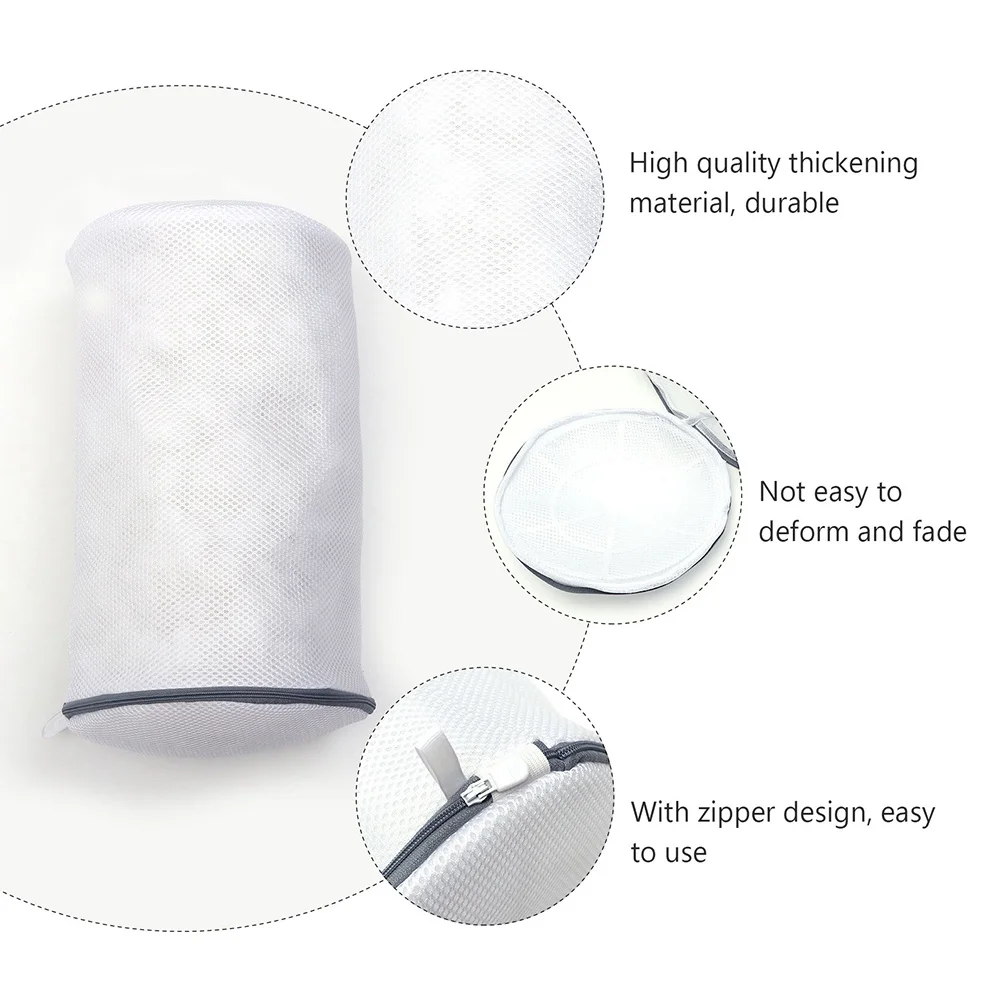 

Luxshiny 4Pcs Mesh Shoe Bag for Travel Laundry Washing Organizer Dryer Storage Small Polyester Cylinder White Linen Style