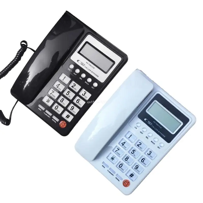 

KX-8001 English Telephone With Caller Display Home Office Battery Big Buttons Telephone Simple Landline Phone DropShipping