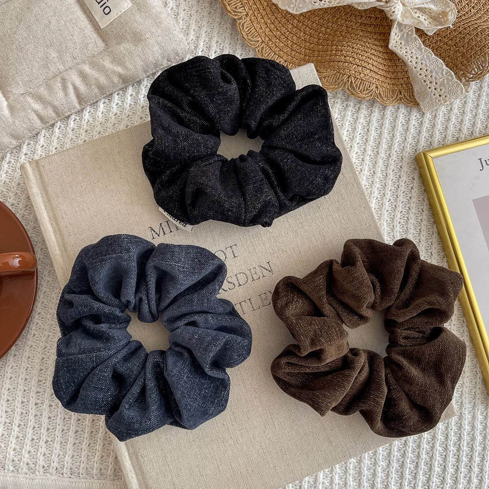 

Corduroy Elastic Hair Band Pleated Large Scrunchies Ponytail Holder Rubber Band Children's Hair Rope Tie Girl Hair Accessories