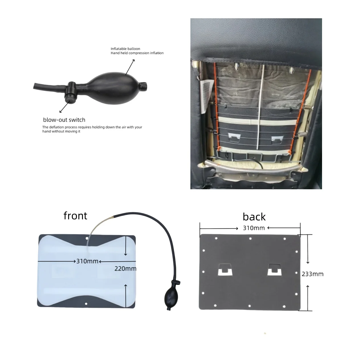 car manual operation Hand-operated tournure seat lumbar back headrest waist pillow back support for seat Interior Accessories